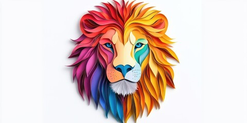 Obraz premium Lion's Head Paper Cut
