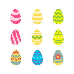 Easter egg icon symbol Flat style. collection of isolated cartoon illustrations