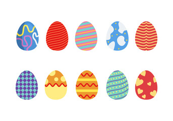 Easter egg icon symbol Flat style. collection of isolated cartoon illustrations