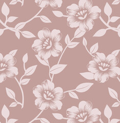 Fototapeta premium seamless gentle vector paisley print with ethnic paisley and flowers pattern, allover composition. Detailed beautiful paisleys with floral motives in black and white.