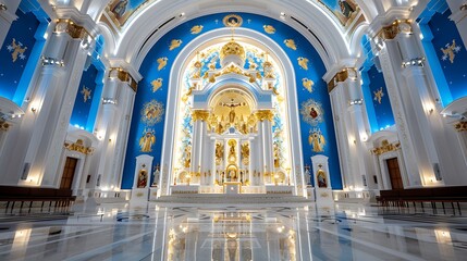 Fototapeta premium Stunning Interior of Grand Religious Cathedral