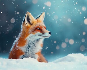 Beautiful Fox in Snowy Winter Wonderland