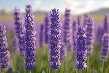 Naklejka premium Lavender Field in Bloom