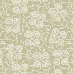 seamless gentle vector paisley print with ethnic paisley and flowers pattern, allover composition. Detailed beautiful paisleys with floral motives in black and white.