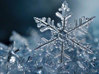 Highly detailed macro photography of intricate snowflakes showcasing unique icy patterns
