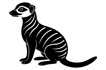 Meerkat Silhouette, Meerkat Sitting Clipart Vector