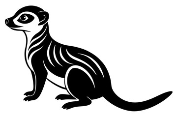 Meerkat Silhouette, Meerkat Sitting Clipart Vector