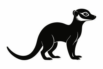 Meerkat Silhouette, Meerkat Sitting Clipart Vector