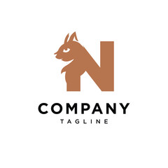 Letter N Squirrel logo icon vector