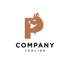 Letter P Squirrel logo icon vector