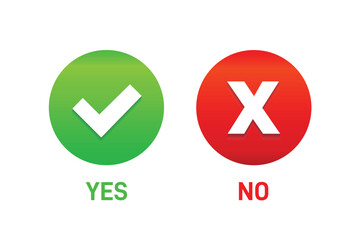 vector yes and no check mark button design
