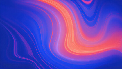 Obraz premium Abstract blue and purple liquid wavy shapes futuristic banner. Glowing retro waves background