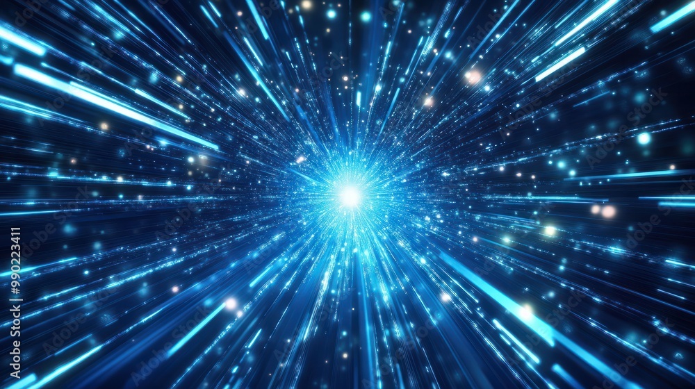 Poster blue abstract technology vector background, speed connection network technology concept, futuristic 