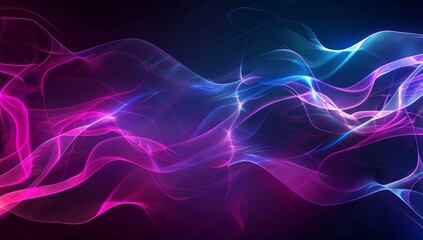 Abstract Glow Neon Waves  Background