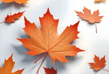 Obraz premium Orange maple leaves on a white background