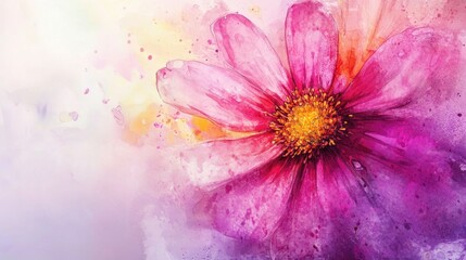 Obraz premium Pink Flower Watercolor