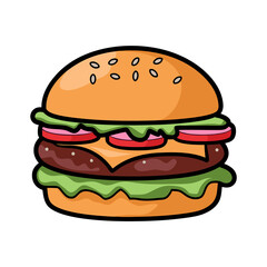 cheeseburger isolated on a white background