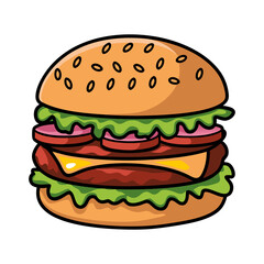 cheeseburger isolated on a white background