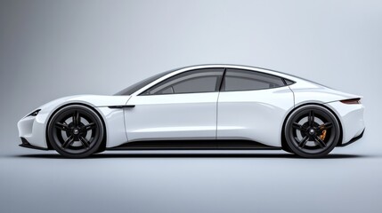 Fototapeta premium Electric car in concept, EV car isolated