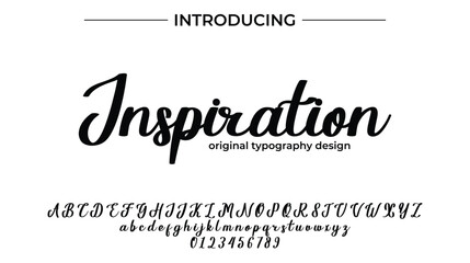 Inspiration Font Stylish brush painted an uppercase vector letters, alphabet, typeface