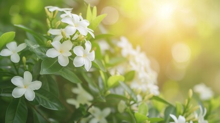 White Flowers Blooming in Sunlight - Nature Photography