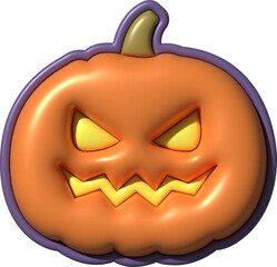 3d cute Pumpkin face Halloween
