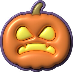 3d cute Pumpkin face Halloween
