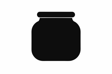 
Jar bottle silhouette, jar bottle icon vector isolated white background.

