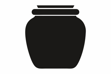 
Jar bottle silhouette, jar bottle icon vector isolated white background.

