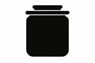 
Jar bottle silhouette, jar bottle icon vector isolated white background.

