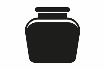 
Jar bottle silhouette, jar bottle icon vector isolated white background.

