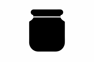 
Jar bottle silhouette, jar bottle icon vector isolated white background.

