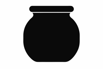 
Jar bottle silhouette, jar bottle icon vector isolated white background.

