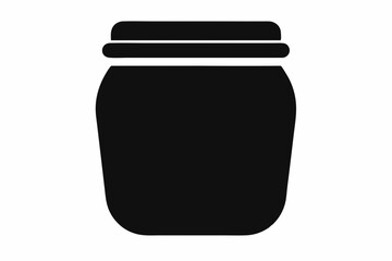 
Jar bottle silhouette, jar bottle icon vector isolated white background.

