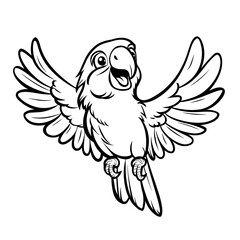 Obraz premium Cute Parrot Coloring Book Page