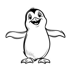 Fototapeta premium Penguin Outline for kids coloring book