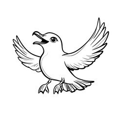 Obraz premium Seagull flying illustration coloring page for kids
