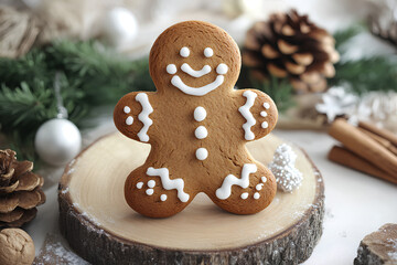 Cute gingerbread man illustration