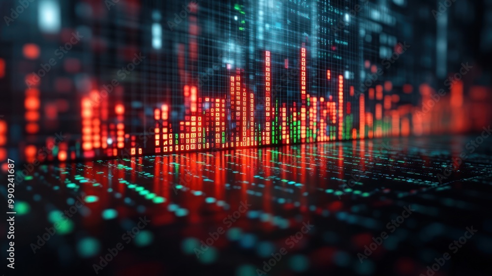 Poster abstract digital data visualization