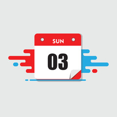 Fototapeta premium calender icon, 03 sunday icon with white background