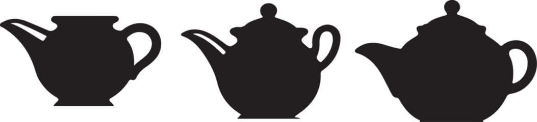 Minimalist Jug Silhouettes: Vector Art on Clean White Background