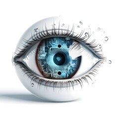 eye in background  with white background Generative AI