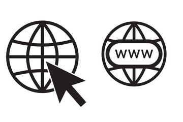 Click to go to website or internet line art icon for apps and websites