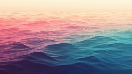 Obraz premium Colorful calm ocean waves at sunset.