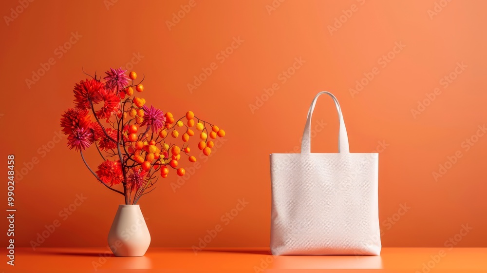 Poster elegant customizable tote bag mockup with minimal design
