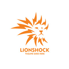 Lion head and thunder logo
