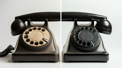 Vintage Rotary Dial Telephones Contrasting Styles