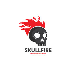 Skull and fire logo vector