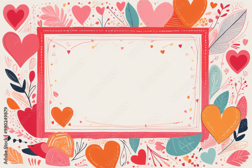 Canvas Prints valentine greeting card with hearts