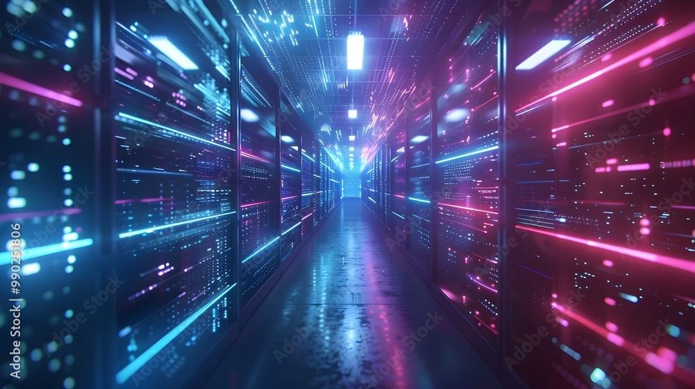 Poster quantum internet data center showcasing high speed quantum data transfer